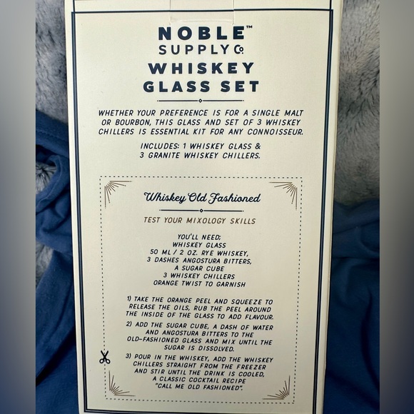Noble Supply Co. ~ Whiskey ‘Old Fashioned Dad’ Glass Set with Whiskey Stones - Picture 4 of 7